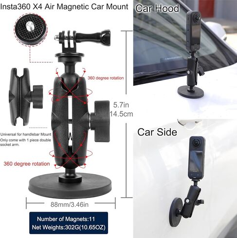 PellKing Accessories Kit for Insta360 X4 Air, Invisible Selfie Stick Tripod,Carrying Case,Magnetic Car Mount, Handlebar Mount, 4 pcs Body Mount, Helmet Mount,Metal 1/4'' Adapter,Silicone Case&Other in Kuwait