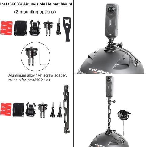 PellKing Accessories Kit for Insta360 X4 Air, Invisible Selfie Stick Tripod,Carrying Case,Magnetic Car Mount, Handlebar Mount, 4 pcs Body Mount, Helmet Mount,Metal 1/4'' Adapter,Silicone Case&Other in Kuwait