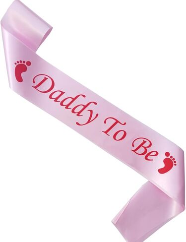 Daddy to Be Sash, Baby Shower Dad Sash Pink, Gender Reveal Gift for Dad | Baby Girl Shower Gifts for New Parent, Dadchelor Diaper Party Decor, Promoted to Papa, New Dad 2026 Gifts for Men First Time in Kuwait