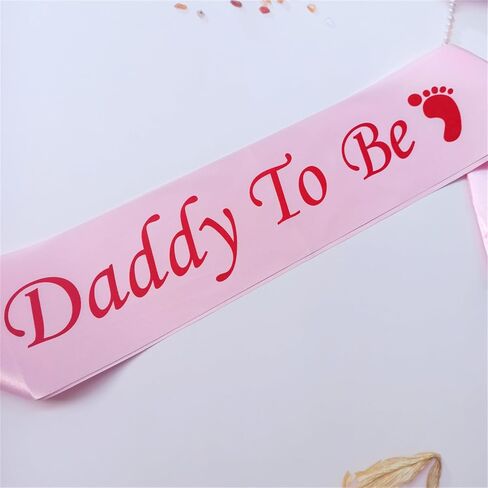 Daddy to Be Sash, Baby Shower Dad Sash Pink, Gender Reveal Gift for Dad | Baby Girl Shower Gifts for New Parent, Dadchelor Diaper Party Decor, Promoted to Papa, New Dad 2026 Gifts for Men First Time in Kuwait