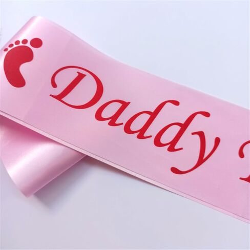 Daddy to Be Sash, Baby Shower Dad Sash Pink, Gender Reveal Gift for Dad | Baby Girl Shower Gifts for New Parent, Dadchelor Diaper Party Decor, Promoted to Papa, New Dad 2026 Gifts for Men First Time in Kuwait