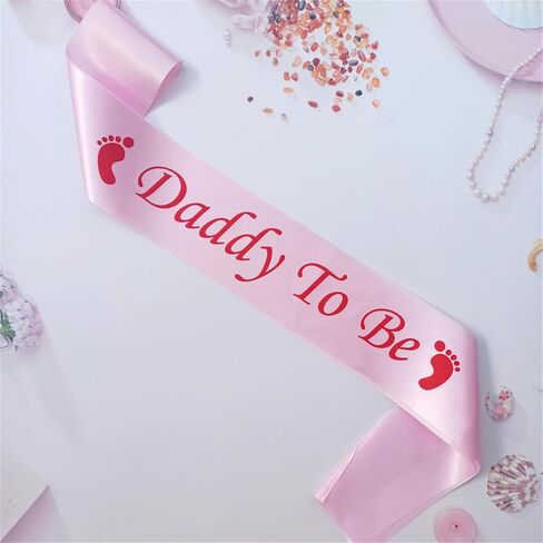 Daddy to Be Sash, Baby Shower Dad Sash Pink, Gender Reveal Gift for Dad | Baby Girl Shower Gifts for New Parent, Dadchelor Diaper Party Decor, Promoted to Papa, New Dad 2026 Gifts for Men First Time in Kuwait