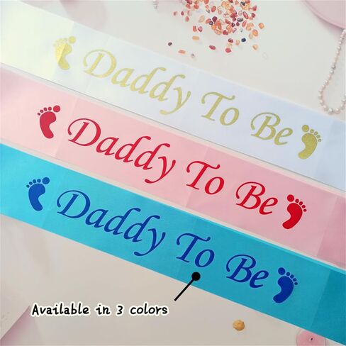 Daddy to Be Sash, Baby Shower Dad Sash Pink, Gender Reveal Gift for Dad | Baby Girl Shower Gifts for New Parent, Dadchelor Diaper Party Decor, Promoted to Papa, New Dad 2026 Gifts for Men First Time in Kuwait