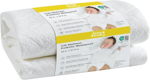 Viscose Derived from Bamboo Crib Mattress Protector, 100% Waterproof, Oeko-TEX Certified Baby Mattress Cover, for Standard Crib & Toddler Bed, Machine Washable & Dryer-Friendly, 52" x 28" in Kuwait