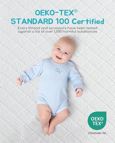 Viscose Derived from Bamboo Crib Mattress Protector, 100% Waterproof, Oeko-TEX Certified Baby Mattress Cover, for Standard Crib & Toddler Bed, Machine Washable & Dryer-Friendly, 52" x 28" in Kuwait