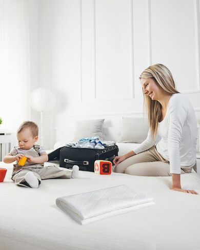 Viscose Derived from Bamboo Crib Mattress Protector, 100% Waterproof, Oeko-TEX Certified Baby Mattress Cover, for Standard Crib & Toddler Bed, Machine Washable & Dryer-Friendly, 52" x 28" in Kuwait