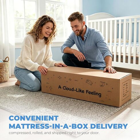 Crib Mattress 6", 2-Stage Certified Safe for Infant & Toddler 100-Day Trial | Firm Side for 0-12 Months, Soft Gel Memory Foam Side for 1-6 Years, Machine Washable Cover, Fits Standard Crib & Toddler Bed in Kuwait