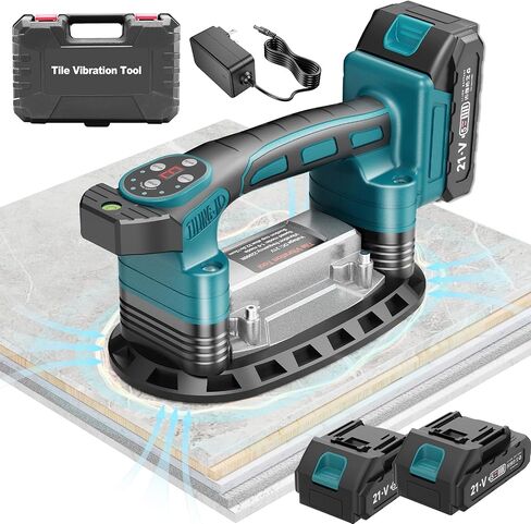 Cordless Tile Vibration Tool,Max 28000r/Min 9 Adjust Speed for Tile | Battery Power Tile Vibration Leveling Machine,3-In-1 Portable Tile Suction Cup Tool for Wood, Floor, Wall in Kuwait