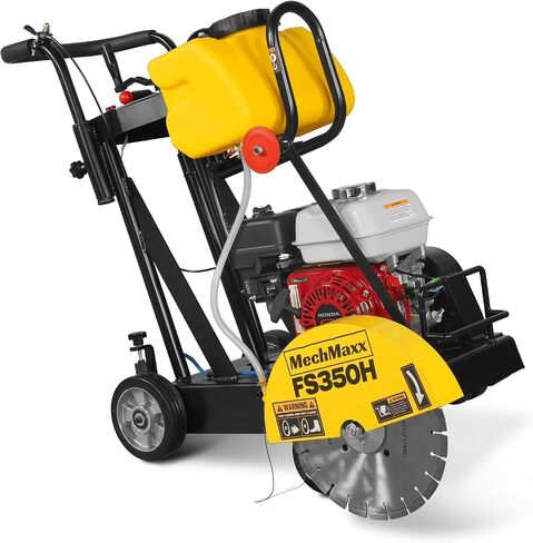 MechMaxx Honda GX160 Walk-Behind Concrete Floor Saw, 14 in Blade, 4 in Cutting Depth, FS350H in Kuwait