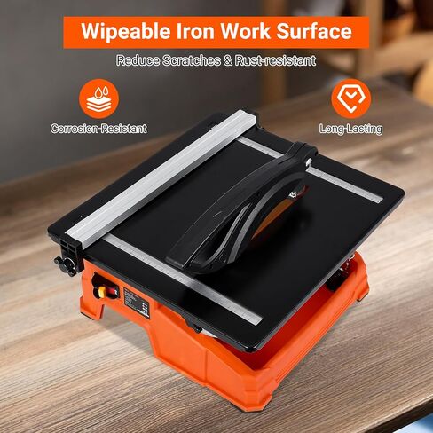 Towallmark 7 inch Wet Tile Saw, 6500 RPM & Pure Copper Motor, Bevel cuts tile from 0 to 45, Tile Cutter Wet Saw with Water Reservoir for Cutting Tiles and Stones, for DIY Enthusiasts in Kuwait