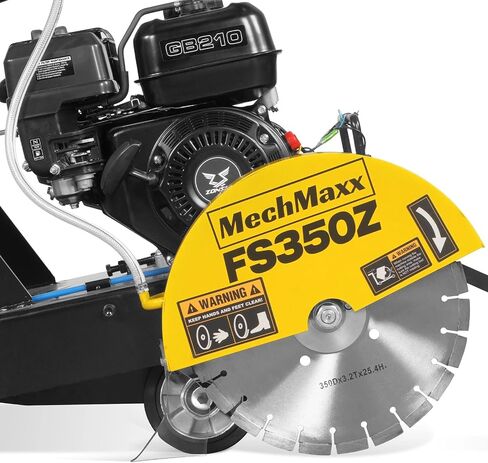 MechMaxx 5.8 HP Walk-Behind Concrete Floor Saw, 14 in Blade, 4 in Cutting Depth, FS350Z in Kuwait
