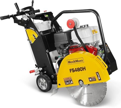 MechMaxx Honda GX390 Walk-Behind Concrete Floor Saw, 20 in Blade, 7 in Cutting Depth, FS480H in Kuwait