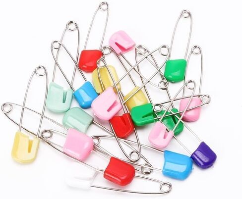 20 Pcs 2 Inch Baby Infant Child Cloth Nappy Diaper Pins Safety Locking Holder Colorful Safety Pins Heavy Duty, Diaper for Pins and Fasteners, Cloth Diapers and Accessories in Kuwait