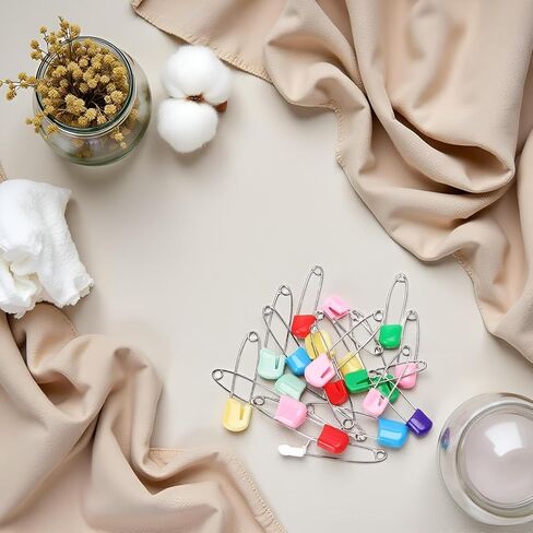 20 Pcs 2 Inch Baby Infant Child Cloth Nappy Diaper Pins Safety Locking Holder Colorful Safety Pins Heavy Duty, Diaper for Pins and Fasteners, Cloth Diapers and Accessories in Kuwait
