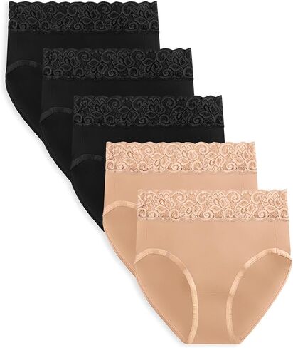Kindred Bravely Postpartum Panty Underwear & Under the Bump Bikini Panty Underwear Bundle, 10 Pairs (Neutrals, Small) in Kuwait