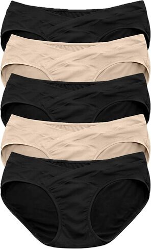 Kindred Bravely Postpartum Panty Underwear & Under the Bump Bikini Panty Underwear Bundle, 10 Pairs (Neutrals, Small) in Kuwait