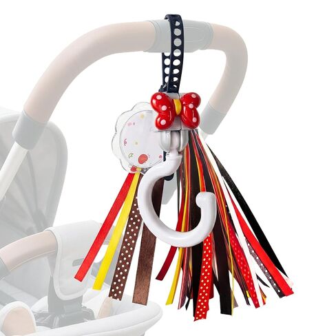 Universal Stroller Hooks for Bags, Cute Red Polka Dot Bow Stroller Accessories with Name Tag & Ribbons, Quickly Locate Your Stroller in Crowded Parks, Airports in Kuwait