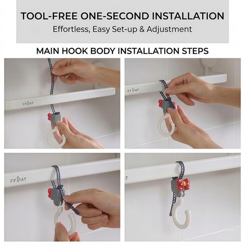 Universal Stroller Hooks for Bags, Cute Red Polka Dot Bow Stroller Accessories with Name Tag & Ribbons, Quickly Locate Your Stroller in Crowded Parks, Airports in Kuwait