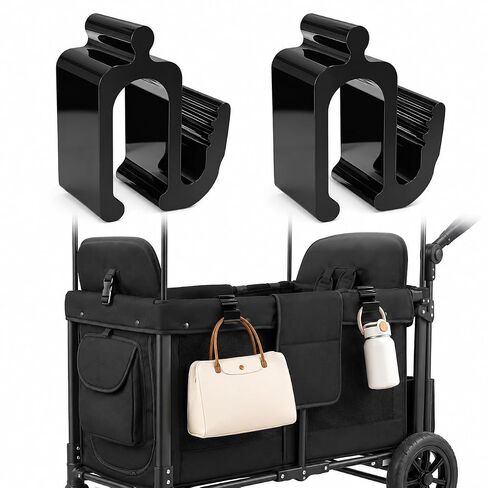 Universal Stroller Hooks for Bags, Heavy Duty Baby Stroller Accessories for Diaper Bags, Grocery Bags & Shopping Bags, Easy Install Stroller Clips for Most Strollers and Wagons in Kuwait