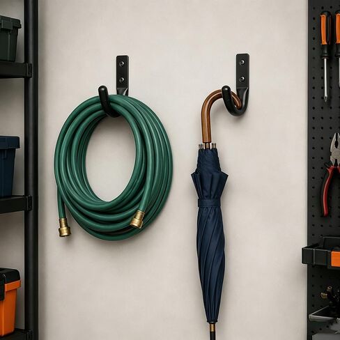 4 Pack Stroller Hooks for Garage - Heavy Duty Stainless Steel Wall Mount Stroller Storage Hangers with Rubber Protective Tips, Holds Up to 66 lb in Kuwait