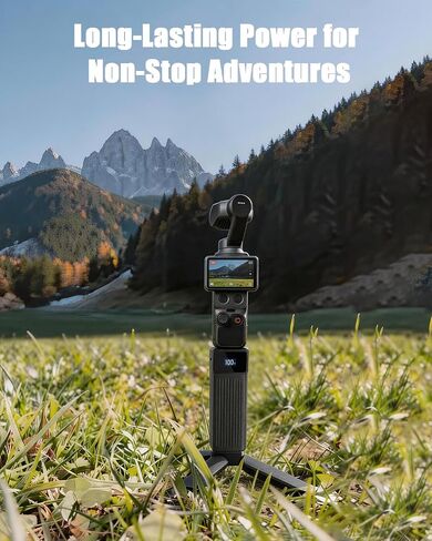 JYJZPB 10000mAh Battery Handle Compatible with DJI Osmo Pocket 3, Pocket 4 | Portable Battery Grip Compatible with Xtra Muse, Pocket 4P, 22.5W Fast Charging with Digital Screen and Reserved 1/4" Thread in Kuwait