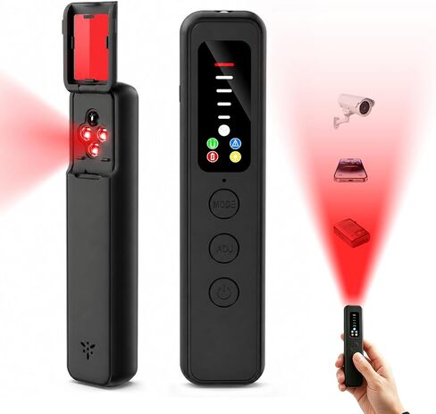 Hidden Camera Detectors, 7-in-1 Anti-Spy Camera Finder, GPS Tracker | LED Display, 25H Battery, Bug Detector, Silent Mode Listening Device Detector, Portable RF Signal Scanner, Hotel, Car, Travel in Kuwait