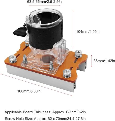 Ejoyous Wood Router Base, 2 in 1 Wood Palm Trimmer Base Woodworking Slotting Positioning Bracket for Cabinet Closet Furniture, Suitable for Inside Diameter 65mm Trimming Machine in Kuwait