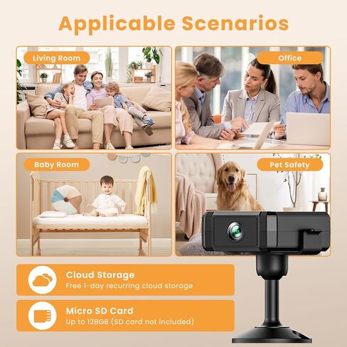 Hidden Camera Mini Tiny Camera Small Security Micro WiFi HD Cameras Home Indoor Night Vision,Motion Detection,Wide Angle, Spy Cams Baby Monitor Wireless Nanny Secret Cam,Smallest Smart Home Monitor in Kuwait