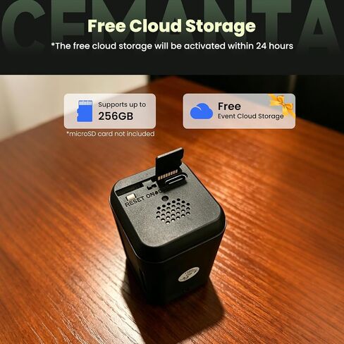 4MP Mini Security Camera Wireless Indoor, Free Cloud Storage, Small Hidden Cameras for Home Security, 2.4G/5G WiFi, AI Motion Detection, Night Vision, Battery Powered, Compatible with Alexa in Kuwait