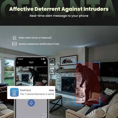 4MP Mini Security Camera Wireless Indoor, Free Cloud Storage, Small Hidden Cameras for Home Security, 2.4G/5G WiFi, AI Motion Detection, Night Vision, Battery Powered, Compatible with Alexa in Kuwait