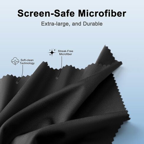 XL Premium Screen Cleaning Cloth 16"X16" 3 Pack Microfiber TV Screen Cleaner Cloth for OLED LED TVs, Computer Monitors, Laptops, Tablets & Car Displays, Lint-Free Streak-Free, Black in Kuwait