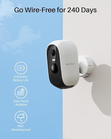 WUUK Security Cameras Wireless Outdoor 2K, Indoor Home Surveillance System | 32G Local Storage, No Monthly Fee, Motion Alert, Night Vision, 2.4/5 GHz WiFi, Compatible with Alexa & Google, 4-Camera Kit in Saudi Arabia
