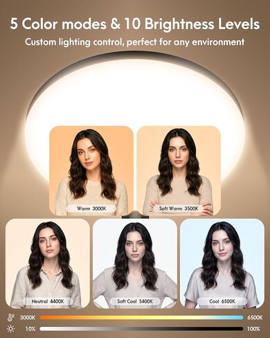 Full-Panel Ring Light with Stand and Extra-Long Flexible Phone Arm for Podcast & Streaming, 10" LED Video Light for Desk, Laptop & Computer, Dimmable Light for Video Recording & Content Creation in Kuwait