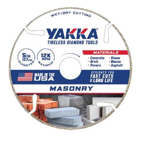 Yakka 4.5 Inch Masonry Segmented Diamond Blade Perfect for Cutting Concrete Blocks, Tile, Stone and More Comes with 7/8 inch Arbor and 5/8 inch Reducer Ring in Kuwait