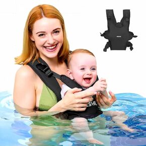 Baby Carrier, Dual-Use Adjustable Baby Sling Support Infant Chest Holder with Drawstring Backpack for Newborn to Toddler 13-33 lbs Swimming Pool Beach Land (Grey) in Kuwait