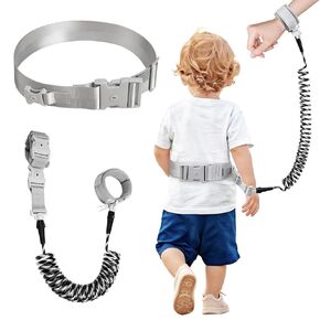Toddler Anti Lost Leash Belt, Reflective Kids Walking Harness Wrist Link with Safety Lock, Child Wristband Tether for 1-5 Years Old Boys Girls Outdoor Travel Black in Kuwait