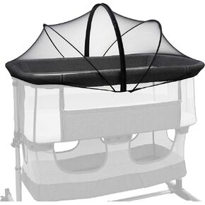 Bassinet Mosquito Net Cover to Keep Cats & Bugs Out for Baby, Two-Way Zipper, Portable Bassinet Cover with Storage Bag, Breathable Baby Mosquito Net for Travel Crib, Black in Kuwait