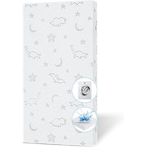 2" x 27.5" x 52" Crib Mattress Topper, High Density Foam Toddler Mattress Topper with Waterproof Cover Fits Standard Size Cribs in Saudi Arabia