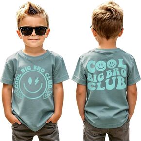 BOUTIKOME Big Brother Shirt Toddler Boys Cool Big Bro Club T-Shirt Sibling Reveal Promoted to Big Brother Gift for Boy 2-7Y in Kuwait