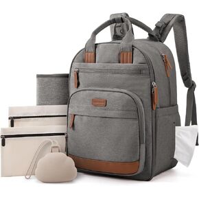 mommore Diaper Bag Backpack, Insulated & Waterproof, Stroller Straps, Camel in Kuwait