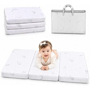 Tri-fold Pack and Play Mattress, 38x26 Memory Foam & High Density Foam Baby Mattress for Pack N Play, Foldable Travel Pack N Play Mattresses (Tri-fold Baby Mattress) in Kuwait