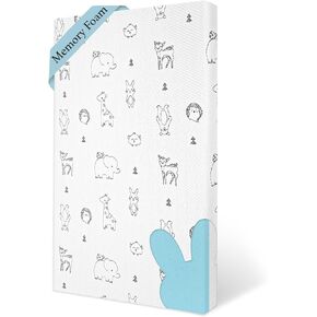 Pack and Play Mattress Pad, 38"x26" Firmness Memory Foam Thick Pack N Play Mattresses Topper, Portable Dual-Sided Mattress for Pack n Play with Breathable Animal Pattern Cover in Kuwait