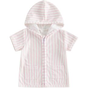 Toddler Baby Swim Cover Up Hooded Zip-up Cover Ups Beach Vocation Bathing Swimsuit in Saudi Arabia