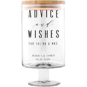 WEDDINGSTAR Personalized Glass Wedding Wishes Guest Book Jar - Advice and Wishes in Kuwait