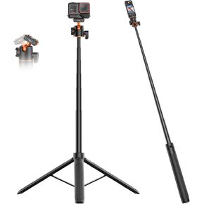 VRIG 2-in-1 Tripod for Insta 360 Ace Pro 2 with Quick Release Adapter Mount | 55" Selfie Stick Tripod Extension Rod (1/4" Screw + Magnetic Base) Compatible with Insta 360 X5, X4 Air, Ace Pro Accessories in Kuwait