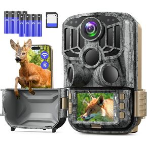 DEATTI 4K 48MP Trail Camera WiFi Bluetooth Connection,Game Camera with 0.1s Trigger Time,Night Vision Motion Activated Wildlife Camera with 8 Batteries,32 GB SD Card, IP66 Waterproof for Deer Outdoor in Kuwait
