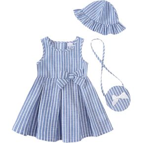 SODLON Baby Girl Dress Infant Girls Summer Dresses Toddler Clothes 3M-4T | Baby Summer Clothes Outfits, Ruffle Sleeveless Party Dresses, Infant Wedding Guest Dress, Beach Vacation Sundress with Hat in Kuwait