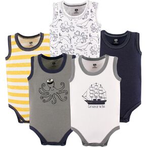 Hudson Baby Basics Unisex Baby 5-Pack Sleeveless Baby Bodysuits in Kuwait