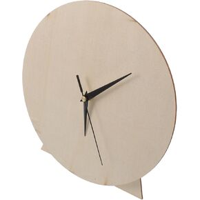 PartyKindom Blank Wooden Clock Dial Plate for DIY Crafts and Painting Projects, Round Beige Wood Design Easy Assembly and Educational Tool, for Nursery and Home Decor in Kuwait