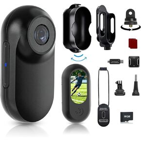 Mini Body Camera, Thumb Size Wearable 1080P Action Camera with 16GB | Magnetic Necklace POV Cam, Helmet Mount,Mounting Kit for Cycling,Vlogging,Sports,Up to 128GB Expandable,Gift for Men & Women in Kuwait
